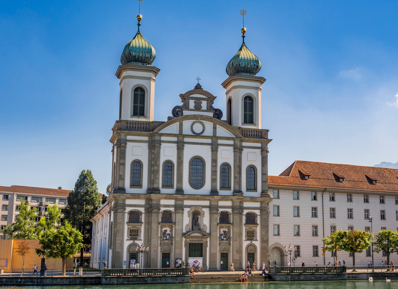 Old,Town,And,Jesuit,Church,On,The,River,Reuss,In